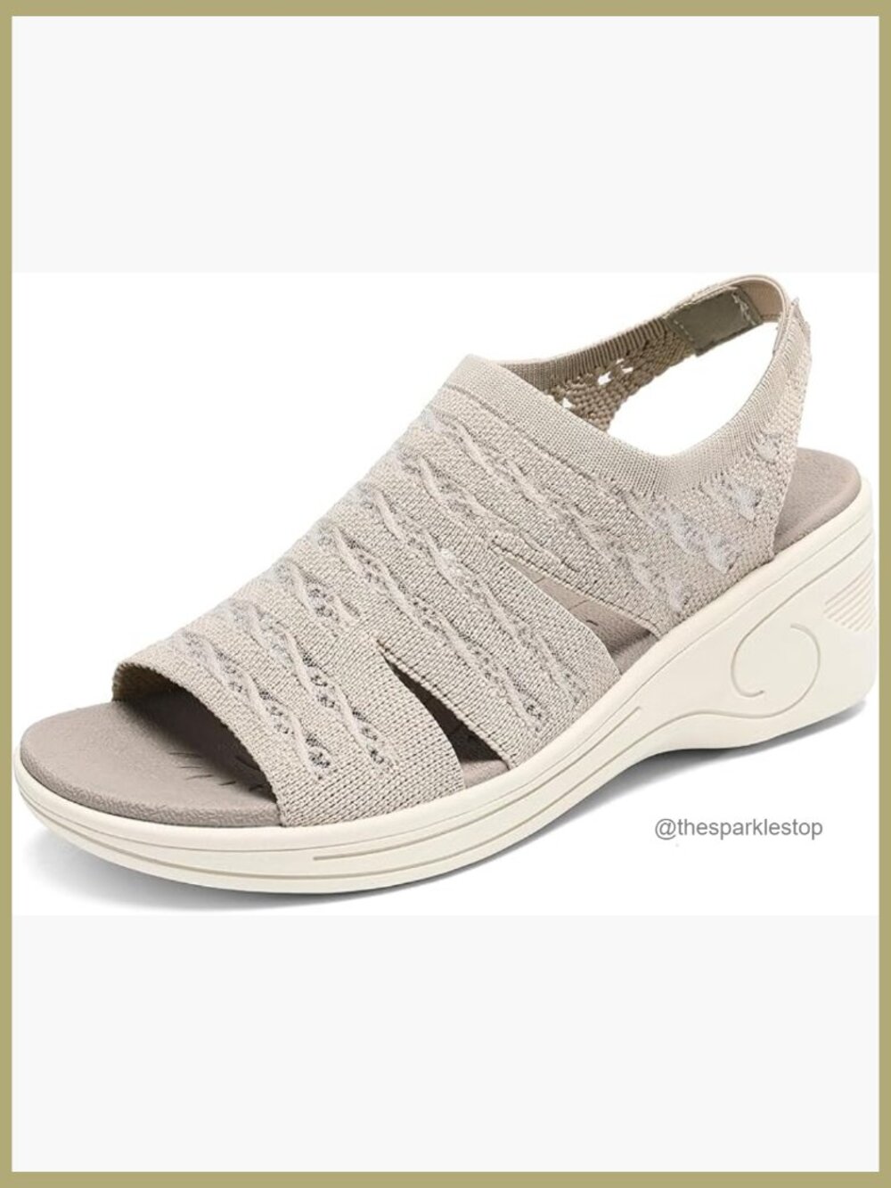 2.5-inch Wedge Heel Platform Sandals Open Toe Elastic Ankle Strap Comfort